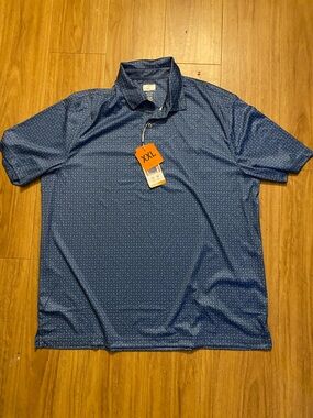 Men's Navy Microdot Polo Shirt